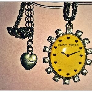 Betsey Johnson clock necklace